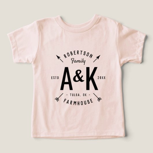 Rustique Arrow Famille Monogramme Ferme (Design Recto)