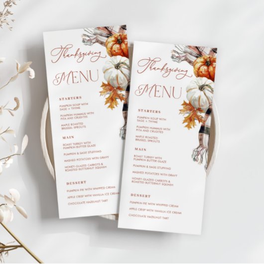 Rustique Automne 4x9 Thanksgiving Diner Menu