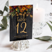 Rustique automne bois mariage numéro de table