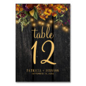 Rustique automne bois mariage numéro de table (Par défaut)