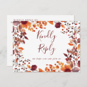 Rustique Automne Chanson Demande RSVP Carte Postal (Devant / Derrière)