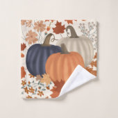 Rustique Automne Citrouille Feuille Fleur sauvage (Gant de toilette)