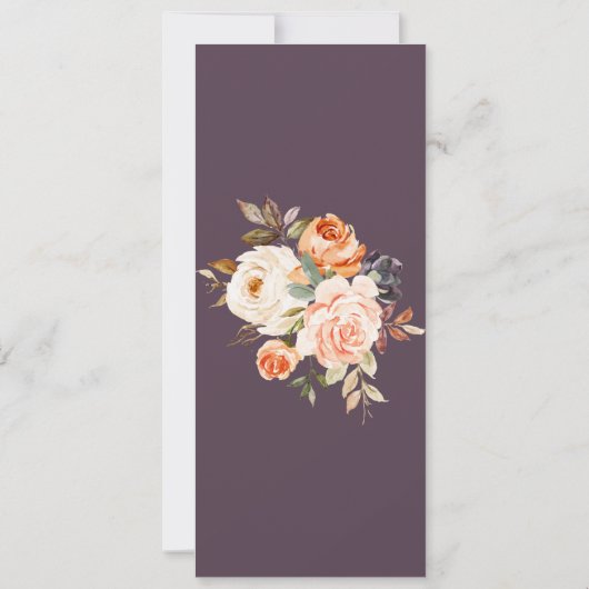 Rustique Automne Élégant Dîner Floral Carte Menu (Dos)