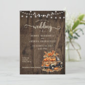 Rustique Automne Faire-part de mariage Camion Auto (Debout devant)