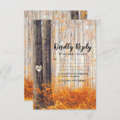 Rustique Automne Feuilles Mariage RSVP (Devant / Derrière)