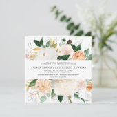 Rustique Automne Floral Faire-part de mariage d'aq (Debout devant)