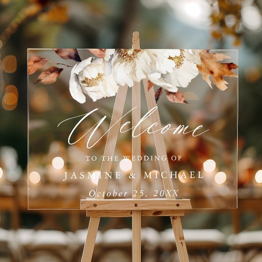 Rustique Automne Floral Mariage Bienvenue