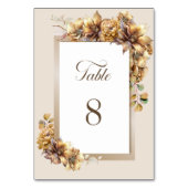 Rustique Automne Floral Mariage Numéro de table (Dos)