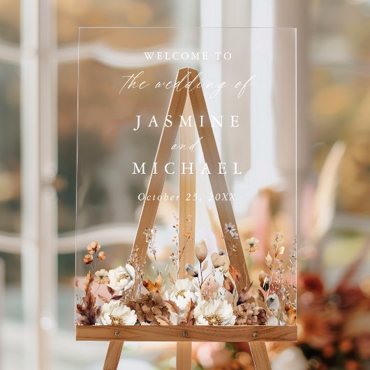 Rustique Automne Floral Meadow Mariage Bienvenue