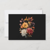 Rustique Automne Floral Noir Mariage Carte RSVP (Dos)
