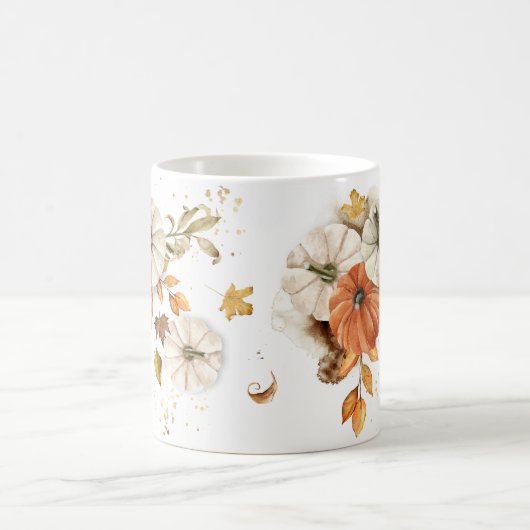 Rustique Automne Harvest Citrouille café Mug (Centre)