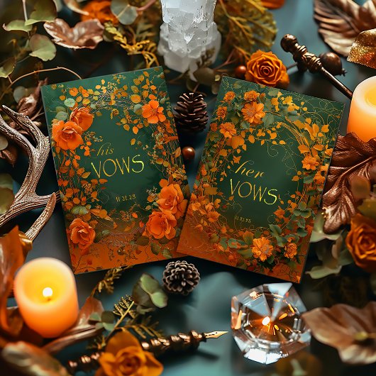 Rustique Automne Mariage Carte Vows - Druid Hil