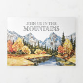 Rustique Automne Mariage Montagne Tri-Fold Invitat (Page de couverture)
