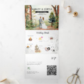 Rustique Automne Mariage Montagne Tri-Fold Invitat (Intérieur)