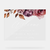 Rustique Automne Marsala Floral Mariage Bienvenue (Recto)