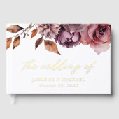 Rustique Automne Marsala Floral Photo Mariage (Recto)