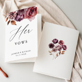 Rustique Automne Marsala Floral Sa carte Vows Mari