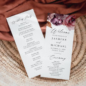 Rustique Automne Marsala Floral Wedding Programme