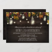 Rustique Automne Mason Jar Invitations de douche n (Devant / Derrière)
