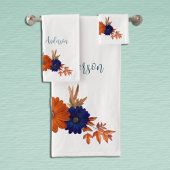 Rustique Automne Orange Navy Bleu Floral