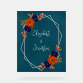Rustique Automne Orange Navy Bleu Floral Mariage (Recto)
