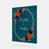 Rustique Automne Orange Navy Bleu Floral Mariage (Angle)