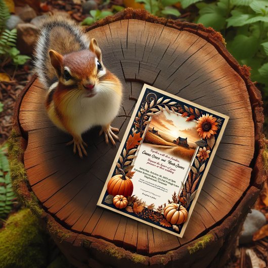 Rustique Autumn Campagne Faire-part de mariage