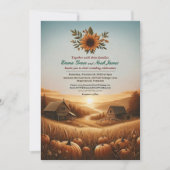 Rustique Autumn Campagne Faire-part de mariage (Devant)