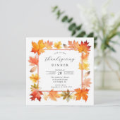 Rustique Autumn Leaf Thanksgiving Invitation (Debout devant)
