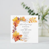 Rustique Autumn Leaf Thanksgiving Invitation (Debout devant)