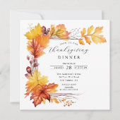 Rustique Autumn Leaf Thanksgiving Invitation (Devant)