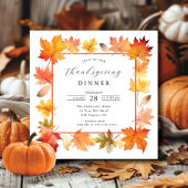 Rustique Autumn Leaf Thanksgiving Invitation