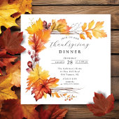 Rustique Autumn Leaf Thanksgiving Invitation