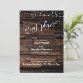 Rustique avec Lumières Nouvelle Carte de Mariage R (Debout devant)