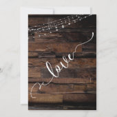 Rustique avec Lumières Nouvelle Carte de Mariage R (Dos)