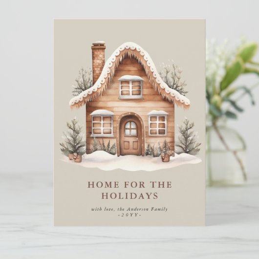 Rustique Beige Accueil pour Vacances Carte de Vaca (Debout devant)