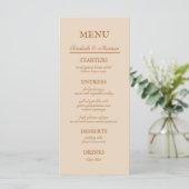 Rustique Beige Terra Cotta Automne Menu Mariage (Debout devant)