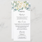 Rustique blanc ivoire Floral Eucalyptus Menu Maria (Devant / Derrière)