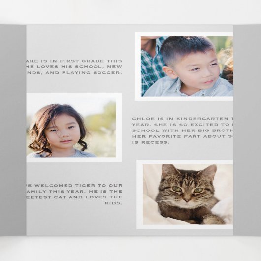 Rustique blanc Laver bois Tri-fold Carte photo de  (Intérieur au milieu)