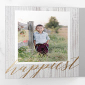 Rustique blanc Laver bois Tri-fold Carte photo de  (Intérieur en premier)