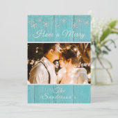 Rustique Bleu Joyeux Noël Carte de Noël (Debout devant)