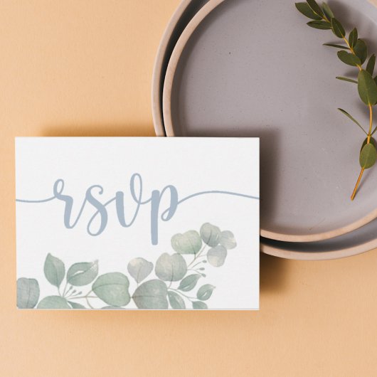 Rustique Bleu Poussiéreux RSVP Mariage