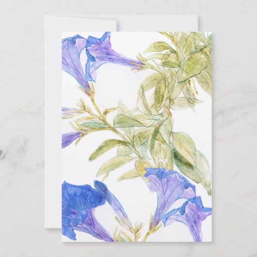 Rustique Blue Floral Wedding Invitations (Dos)