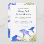 Rustique Blue Floral Wedding Invitations (Devant / Derrière)