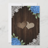 Rustique Blue Hydrangea Invitations de mariage (Dos)