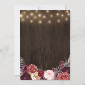 Rustique Bohème Marsala Peony Invitations de maria (Dos)