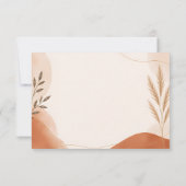 Rustique Bohème Terre Cuite Mariage RSVP (Dos)
