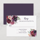 Rustique Boho Aquarelle Floral RSVP (Devant / Derrière)