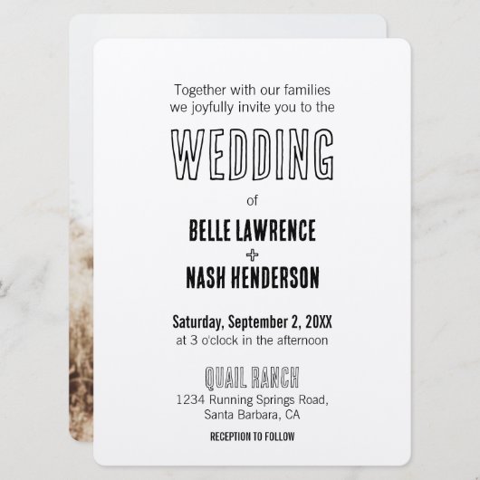 Rustique Boho Barn Faire-part de mariage (Devant / Derrière)