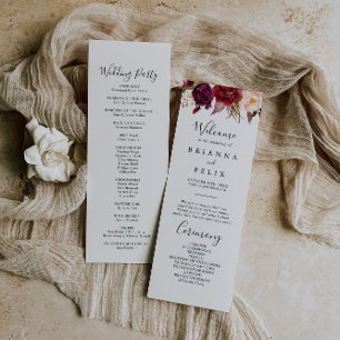 Rustique Boho Colorful Floral Wedding Programme de